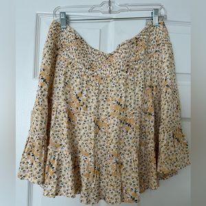 American Eagle White & Yellow Floral Pattern Skirt - XL
